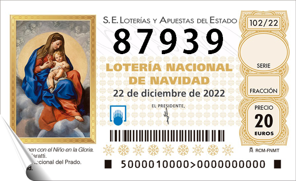 Imagen décimo de lotería número 87939